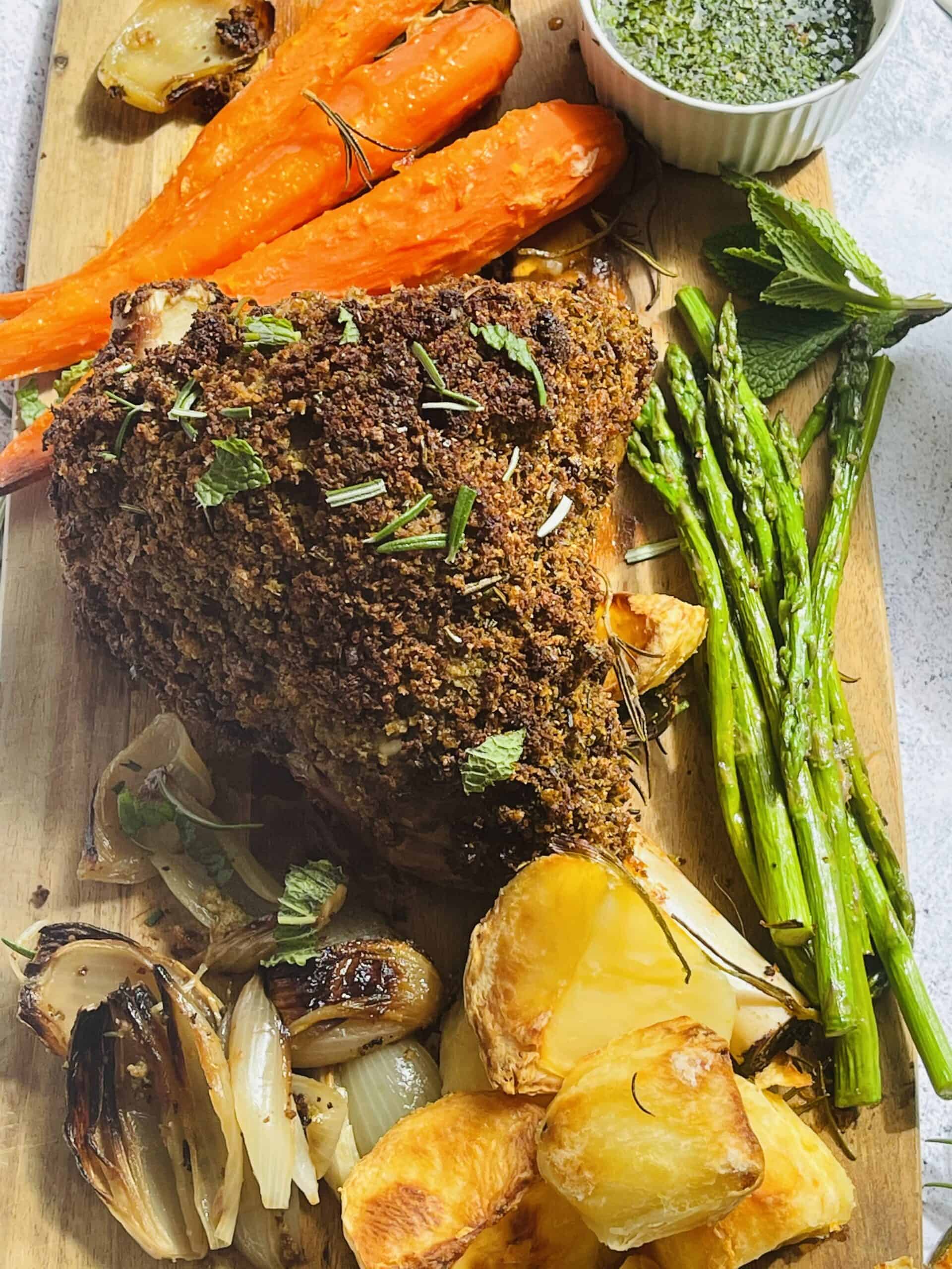 Herb-crusted Roast Leg of lamb - Half a Coconut