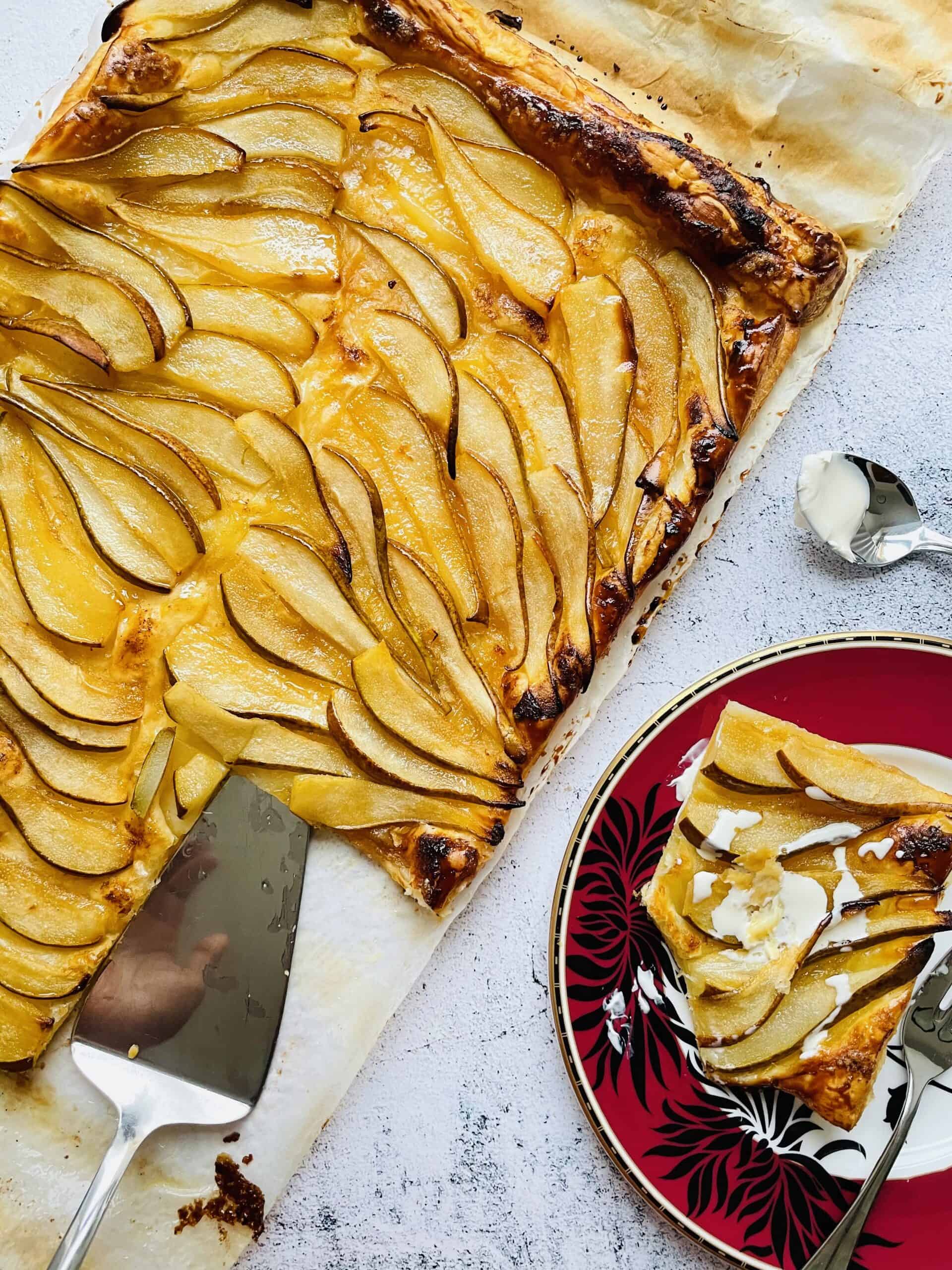 Caramelised Pear Puff Pastry Tart - Half a Coconut